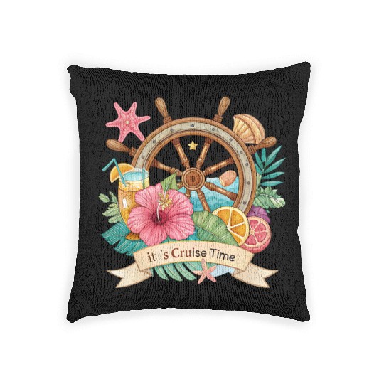 It is Cruise Time Cruise Ship Woven Pillows