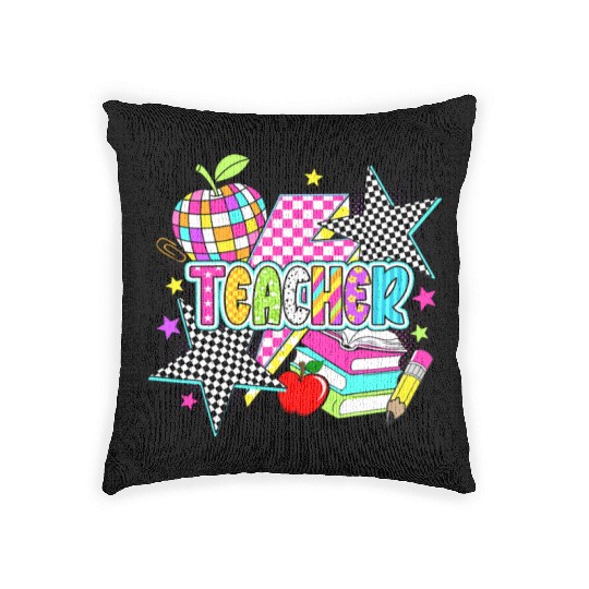 Retro Teacher Preppy Teacher Woven Pillows