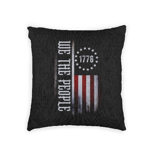 We the People 1776 American Flag USA Woven Pillows