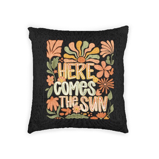 Here Come the Sun Summer Vacation Woven Pillows