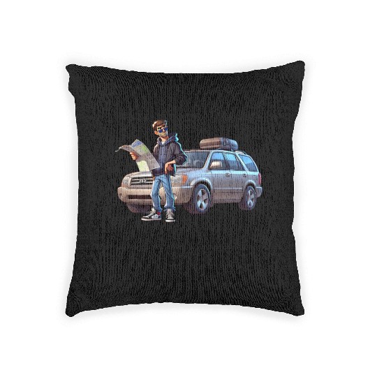 Road Trip Dad Design Woven Pillows