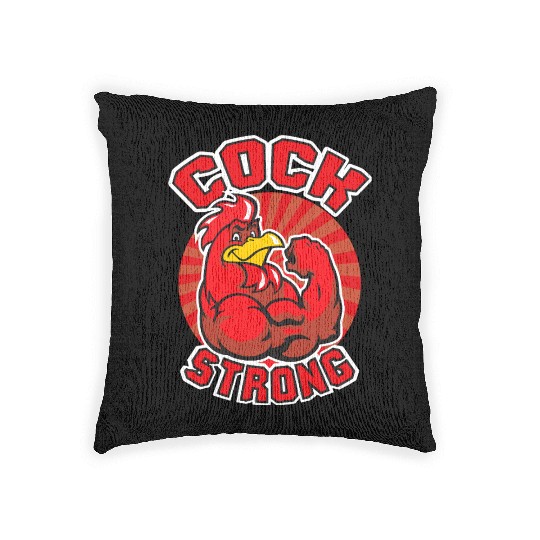 Cock Strong Woven Pillows