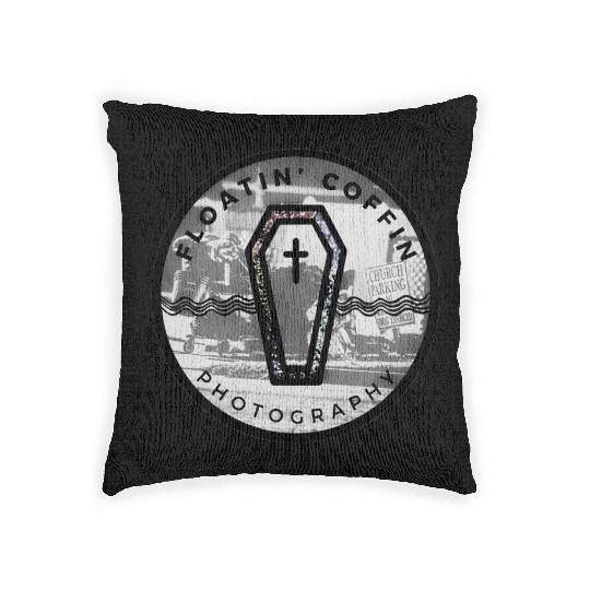 BlacknWhite Coffin Homeless Street Famiy Give Back Woven Pillows
