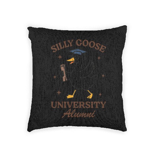 Silly goose university alumni Woven Pillows