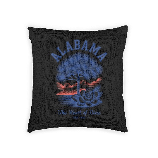 Albm State Outline – License Plate Art Woven Pillows