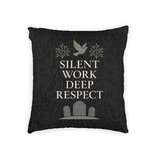 Cemetery Worker Groundskeeper Graveyard Memorial Woven Pillows