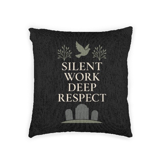 Cemetery Worker Groundskeeper Graveyard Memorial Woven Pillows