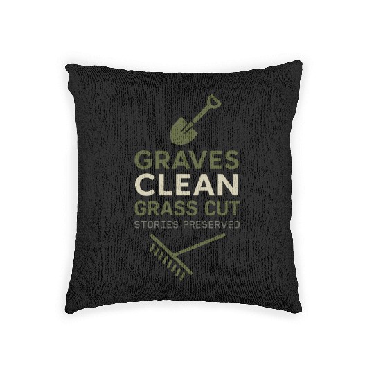 Cemetery Worker Groundskeeper Graveyard Memorial Woven Pillows