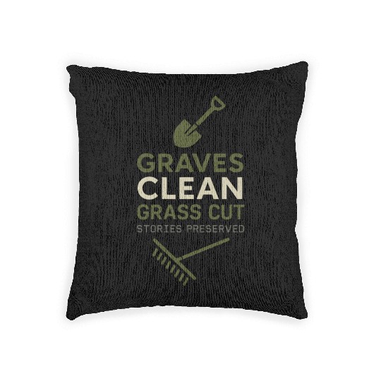 Cemetery Worker Groundskeeper Graveyard Memorial Woven Pillows