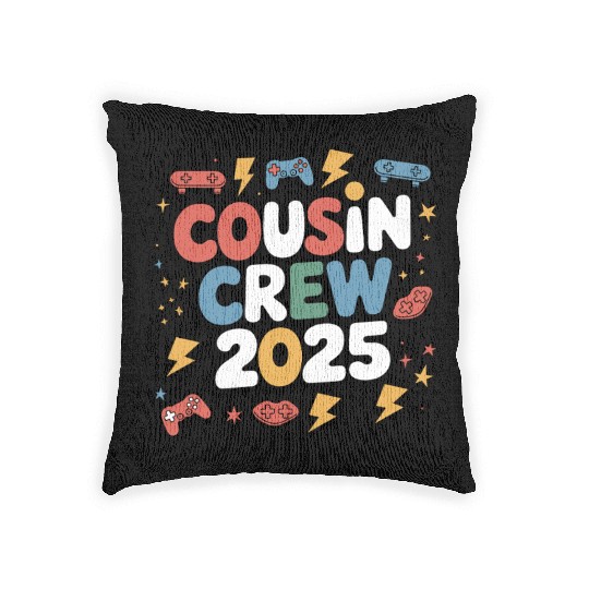 Cousin Crew 2025 Video Game Controllers Family Woven Pillows