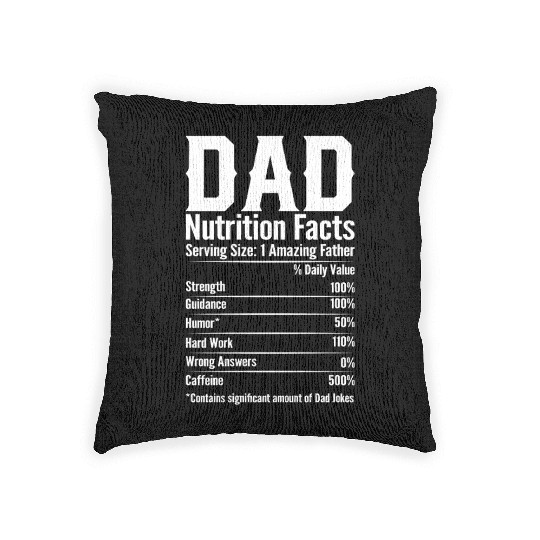 DAD Nutrition Facts Woven Pillows