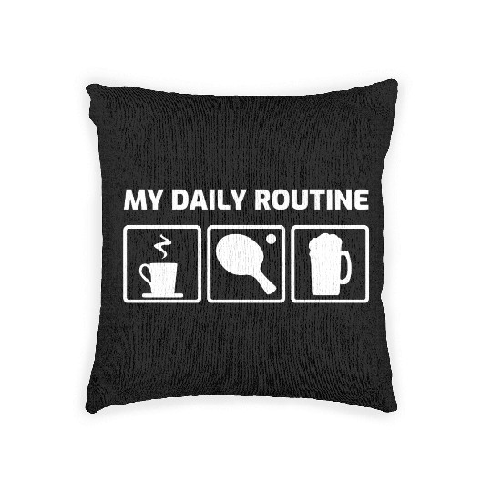 My Daily Table Tennis Routine Woven Pillows