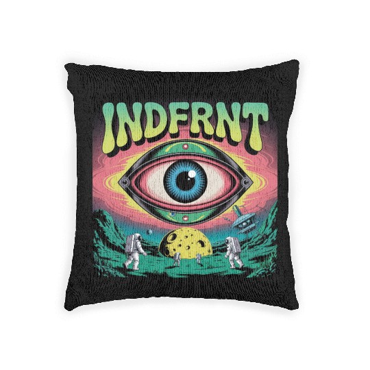 Psychedelic Space Eye – Trippy Cosmic Poster Art Woven Pillows