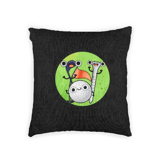 Weapons Of Grass Destruction Funny Golf Pun Woven Pillows