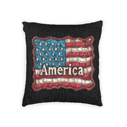 American Flag Woven Pillows