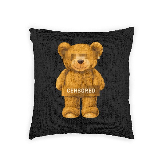 Censored Teddy Bear Woven Pillows