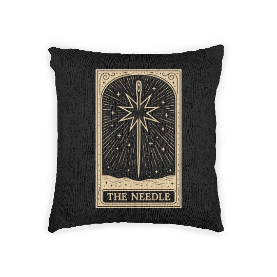 The Needle – Stitch Witch Tarot Card Woven Pillows