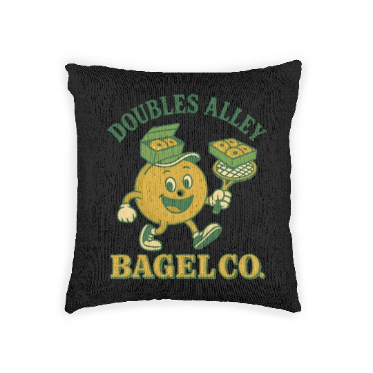 Funny Tennis Humor Woven Pillows - Doubles Alley Bagel Co.