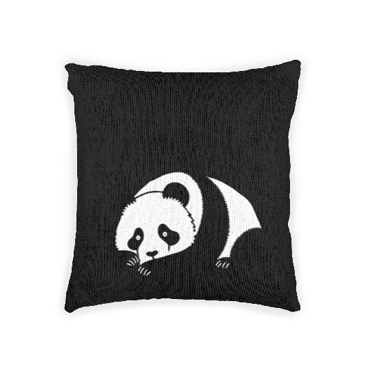 Panda I Hate Mornings Saying Woven Pillows