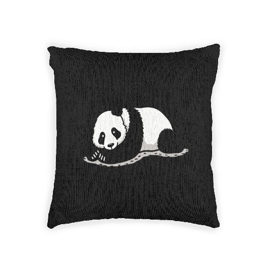 Panda I Hate Mornings Saying Woven Pillows