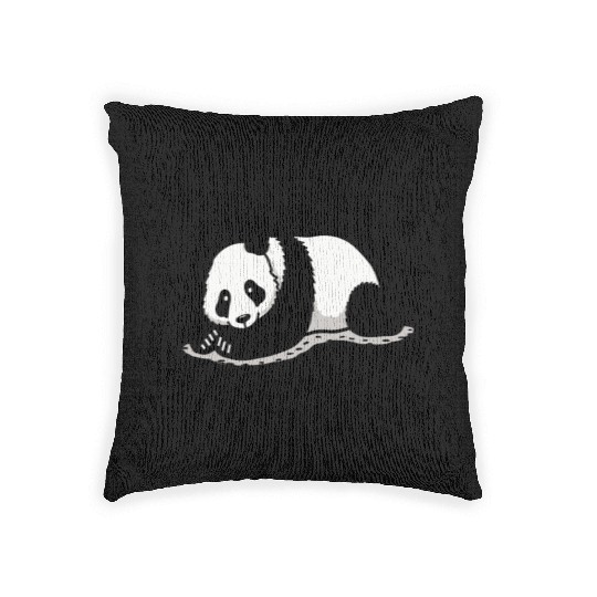 Panda I Hate Mornings Saying Woven Pillows