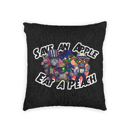 peachy kings Save an Apple Eat a Peach Woven Pillows