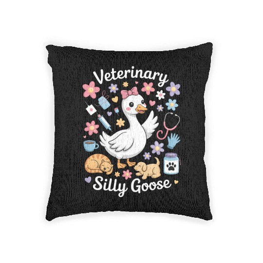 Veterinarian Silly Goose Veterinary Medicine Woven Pillows
