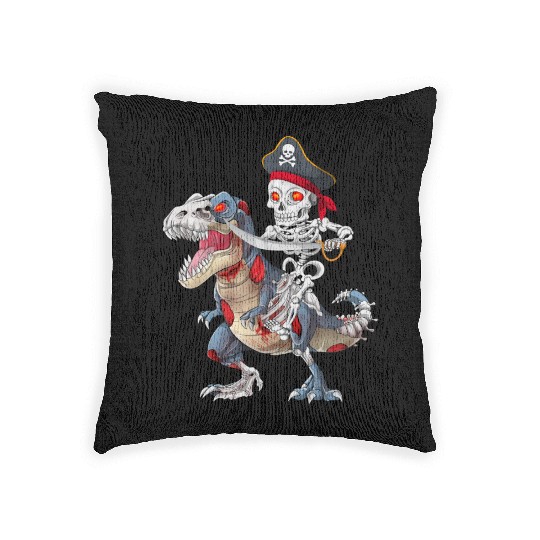 Halloween Zombie T rex Pirate Skeleton Trick Treat Woven Pillows