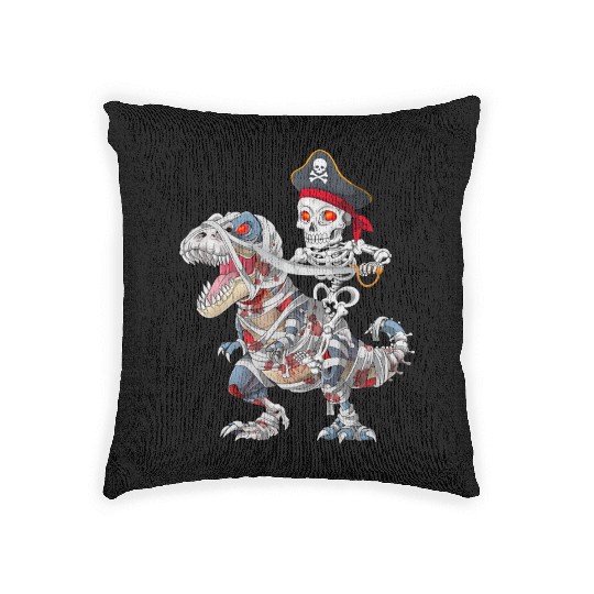 Halloween Mummy T rex Pirate Skeleton Trick Treat Woven Pillows