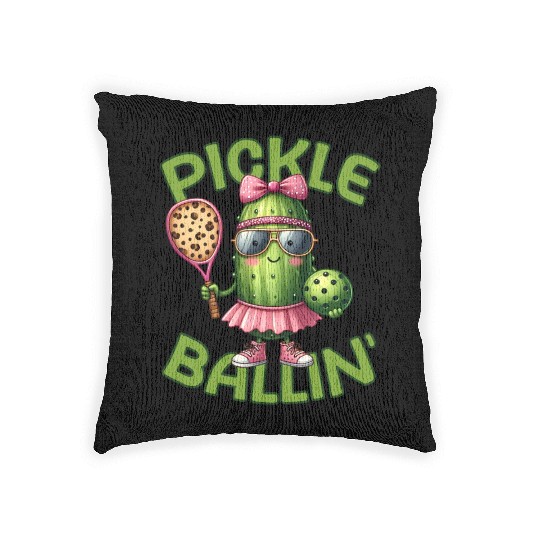 Pickle Ballin Pickleball Dink This Woven Pillows