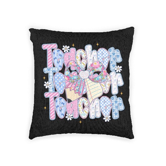 Preppy Teacher Coquette Woven Pillows
