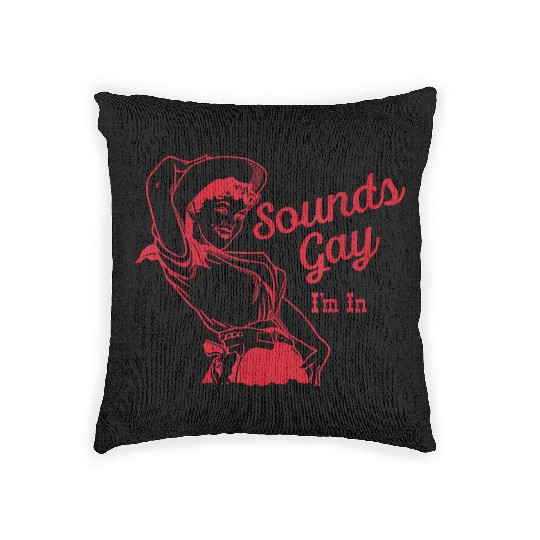 Retro Cowgirl Pride Sounds Fun Woven Pillows