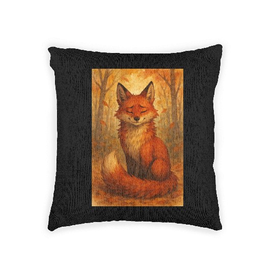 Autumn Serenity Fox Woven Pillows