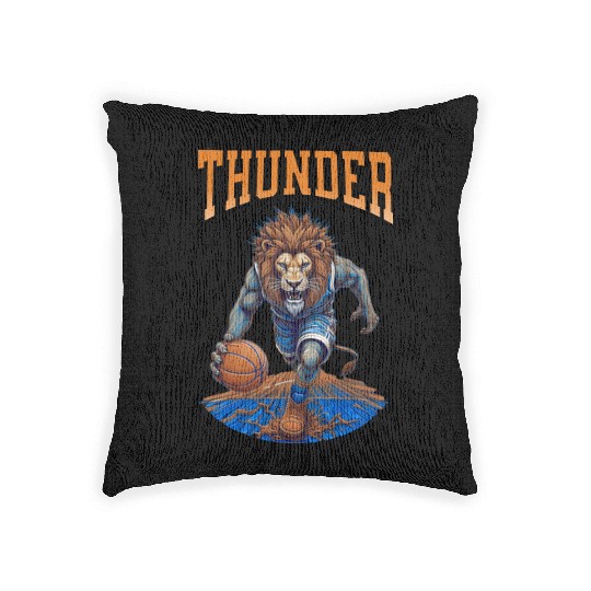 thunder championship Lion Hoops Mascot Sports Woven Pillows