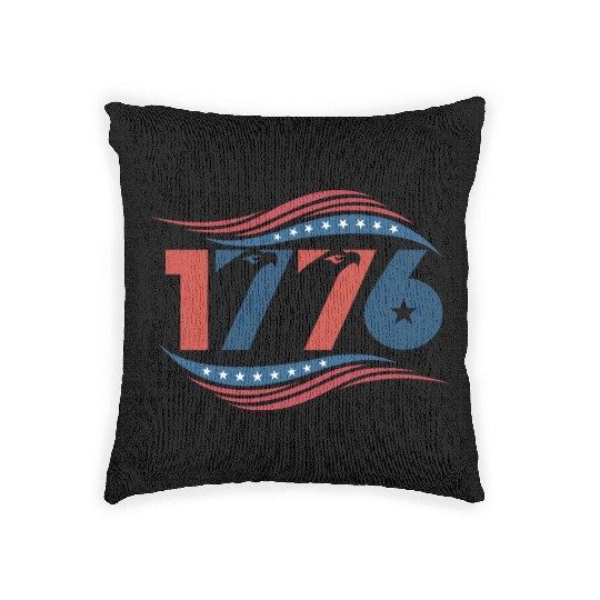 4th of july usa flag 1776 Woven Pillows