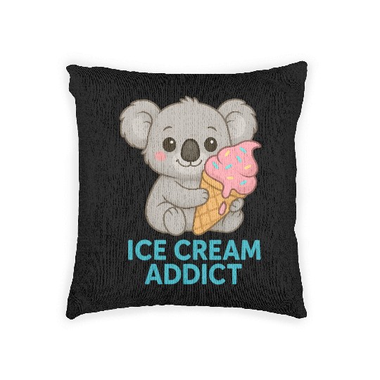 Ice Cream Addict Woven Pillows