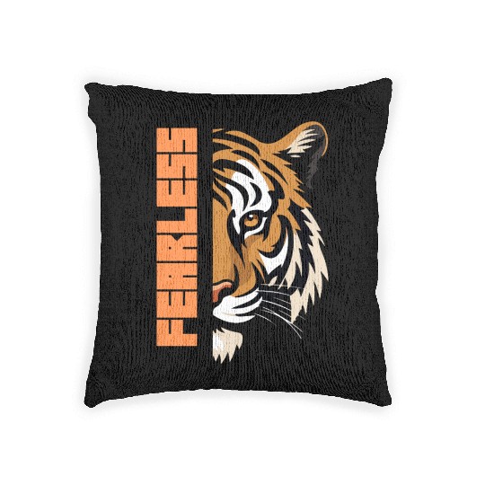 Fearless Tiger Graphic Woven Pillows