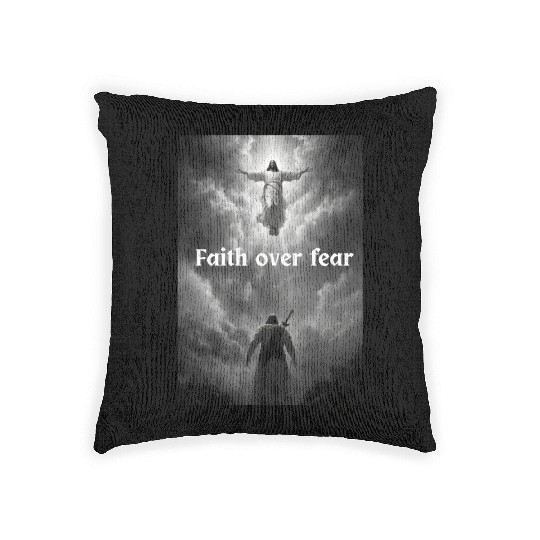Faith over fear Woven Pillows