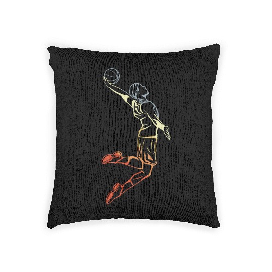 Basketball Player Sketch Woven Pillows