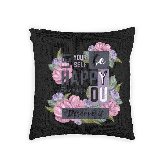 beautiful positive message with flowers Woven Pillows