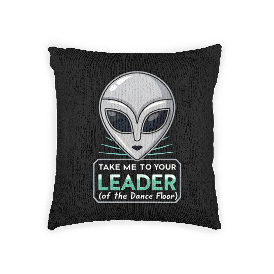 Take Me To Your Leader Alien Rave Retro 2000s Y2K Woven Pillows