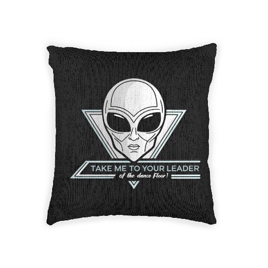 Take Me To Your Leader Alien Rave Retro 2000s Y2K Woven Pillows