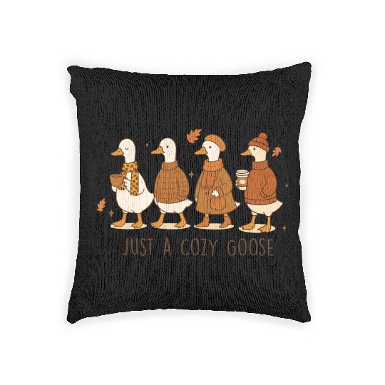 Just A Cozy Goose Autumn Edition Woven Pillows