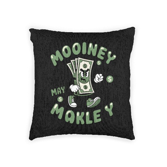Money Mover Cartoon – Funny Retro Cash Art Woven Pillows