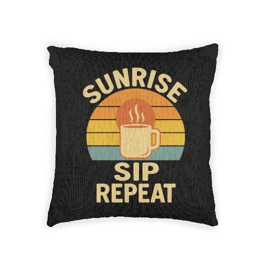 Sunrise Coffee Loop Design Woven Pillows