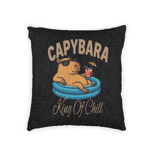 Capybara Chill Vibes King of Relaxation - Animal Woven Pillows