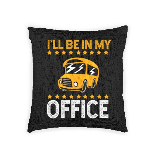 Funny School Bus Drivers Yellow Bus Woven Pillows