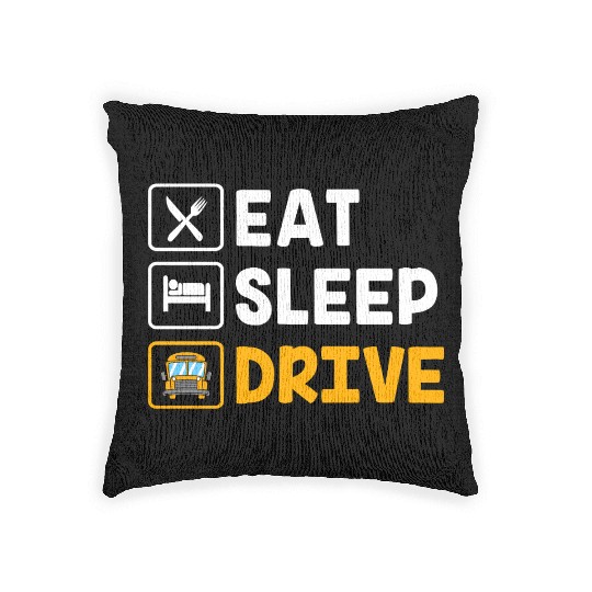 School Buse Funny School Bus Driver Woven Pillows