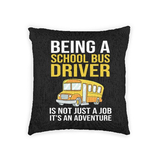 Bus Drivers Funny School Bus Driver Woven Pillows