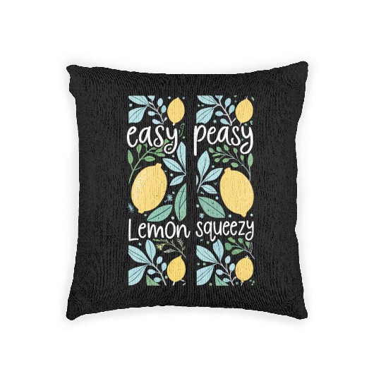 Easy Peasy Lemon Squeezy Cute Lemon Art Woven Pillows